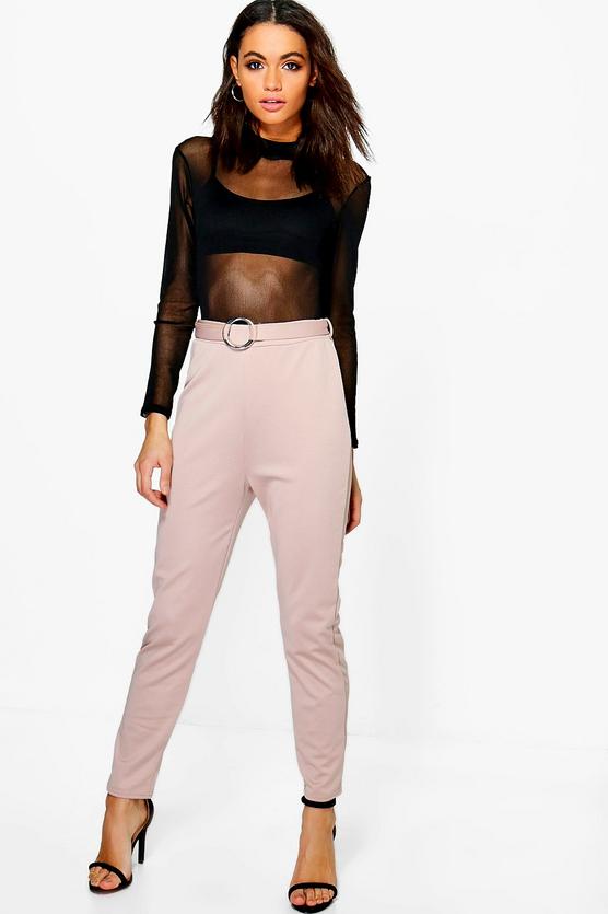 Millie Belted Ring Detail Slim Fit Trousers